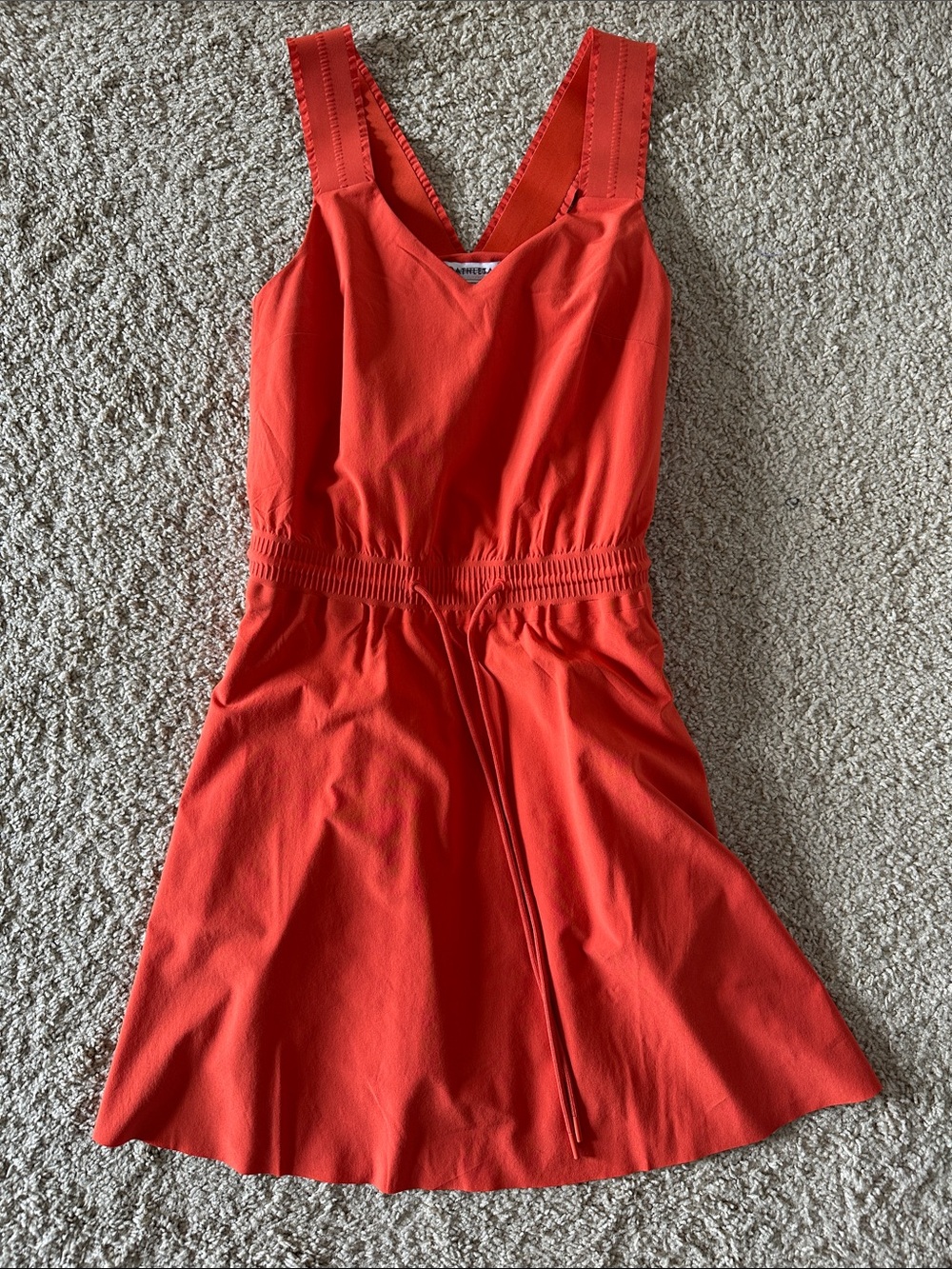 Athleta Vermillion Athleisure Travel Casual Dress Pockets V‑Neck Sleeveless NWOT